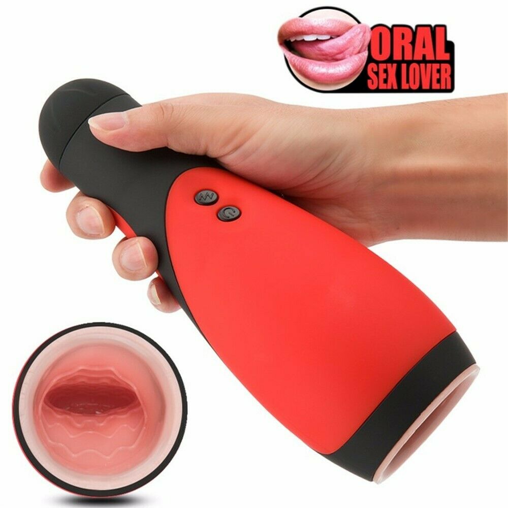 Red and Black Oral Sex Lover Masturbator Sex Toy with Suction – Real World  Products