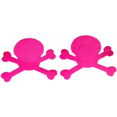 Hot Pink Satin Skull Pasties