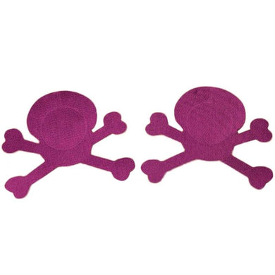 Purple Satin Skull Pasties