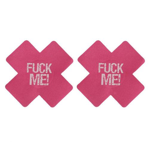 Hot Pink F**K ME Satin Cross Pasties