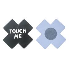 Black TOUCH ME Satin Cross Pasties