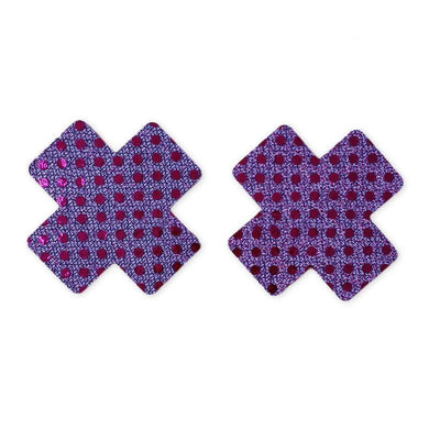 Purple Sparkle Sequin Cross Pasties