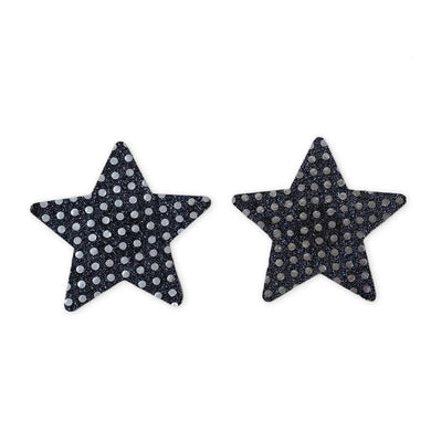 Sparkling Silver and Black Sparkle Sequin Star Pasties