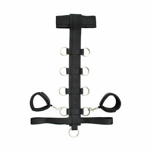 Black Bondage Front or Back Neck and Wrist Restraint Kit