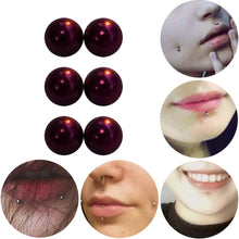 Load image into Gallery viewer, 6 Piece Red Body Clamps Temporary Unique Non Piercing Magnet Nipple or Facial Balls