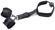 Load image into Gallery viewer, Black Mouth Gag Ball with Adjustable Neck and Wrist Restraints