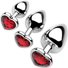 Load image into Gallery viewer, Red Hearts 3 Sizes Unisex Butt Toy Insert Plug Trainer Kit