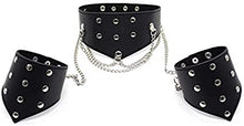 Load image into Gallery viewer, Black Bondage Collar and Handcuffs Restraint with Chains