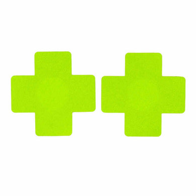 Neon Green Satin Cross Pasties