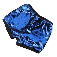 Load image into Gallery viewer, Navy Blue to Black Flip Sequin High Waisted Shorts