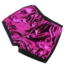 Load image into Gallery viewer, Hot Pink to Black Flip Sequin High Waisted Shorts