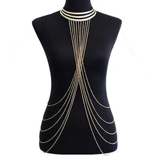 Load image into Gallery viewer, Gold Choker and Body Chain Fashion Jewelry