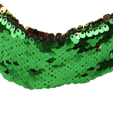 Load image into Gallery viewer, Green to Gold Flip Sequin Elastic Reversible Glitter Headband