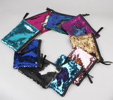 Load image into Gallery viewer, Sea Blue to Purple Flip Sequin Stunning Small Clutch