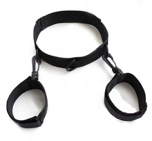 Load image into Gallery viewer, Black Bondage Adjustable Collar and Handcuffs Neck to Wrist Restraints