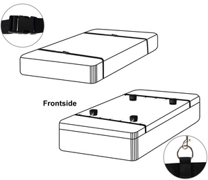 Black Bondage Bed 7 Rings Slave Set Restraint Kit