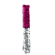 Load image into Gallery viewer, Hot Pink to Silver Flip Sequin Slap Bracelet