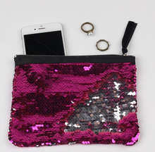 Load image into Gallery viewer, Hot Pink to Silver Flip Sequin Stunning Small Clutch