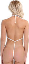 Load image into Gallery viewer, Sexy White Sheer V Halter Monokini Swimsuit