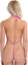 Load image into Gallery viewer, Sexy Pink Sheer V Halter Monokini Swimsuit