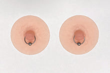 Load image into Gallery viewer, Reusable Realistic Nipple Enhancers Small Ring Pasties w/  Stainless Steel Nipple Rings