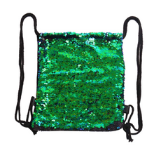 Load image into Gallery viewer, Mermaid Green to Black Flip Sequin Mini Drawstring Backpack