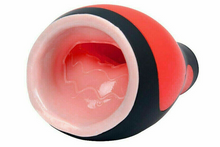 Load image into Gallery viewer, Red and Black Oral Sex Lover Masturbator Sex Toy with Suction