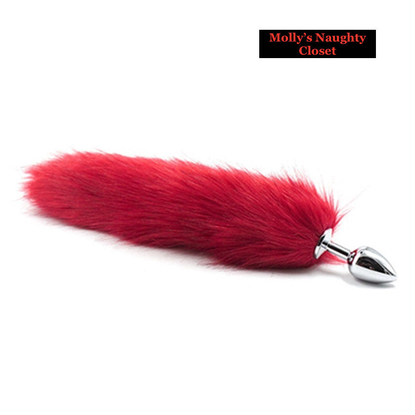 Red Faux Fox Tail Butt Plug