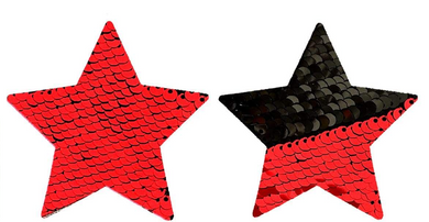 Red to Black Flip Sequin Star Pasties