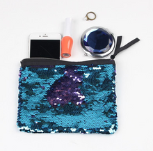 Load image into Gallery viewer, Sea Blue to Purple Flip Sequin Stunning Small Clutch