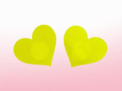 Yellow Satin Heart Pasties