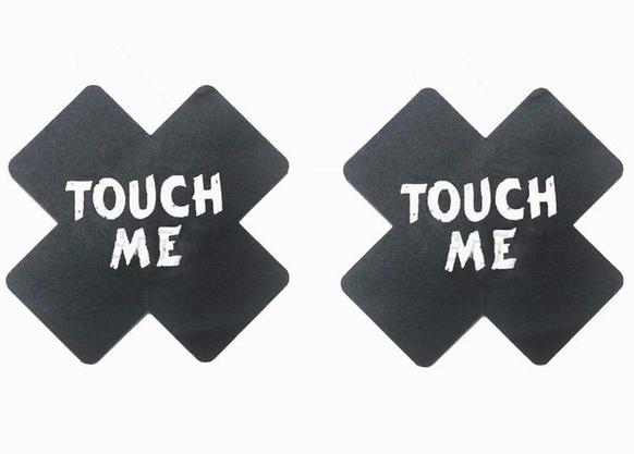 Black TOUCH ME Satin Cross Pasties