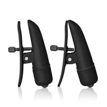 Load image into Gallery viewer, Black Vibrating Nipple Clamps