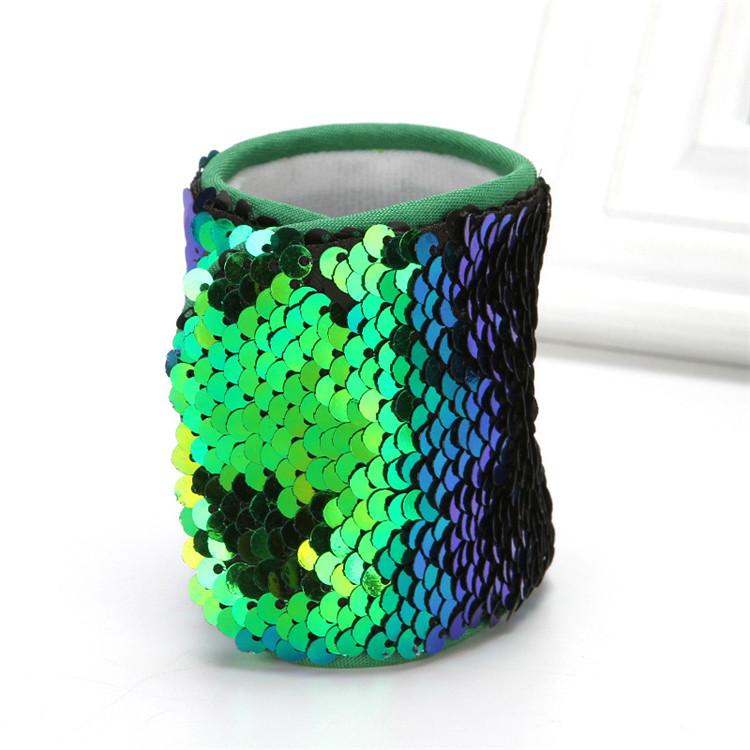 Mermaid Green to Black Flip Sequin Dream Wristband Cuff