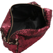 Load image into Gallery viewer, Red to Champagne Flip Sequin Pouch