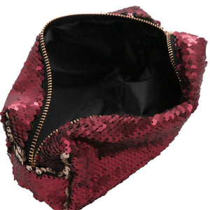 Red to Champagne Flip Sequin Pouch