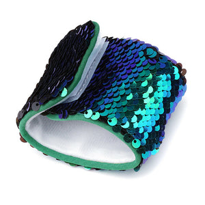 Mermaid Green to Black Flip Sequin Dream Wristband Cuff