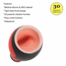 Load image into Gallery viewer, Red and Black Oral Sex Lover Masturbator Sex Toy with Suction