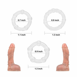 Clear Triple Cock Ring Set