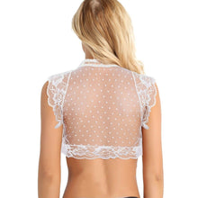 Load image into Gallery viewer, White Floral Crop Top