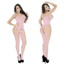 Load image into Gallery viewer, Light Pink Sexy Floral Sheer Bodystocking Lingerie