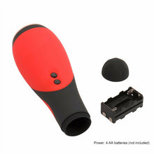 Load image into Gallery viewer, Red and Black Oral Sex Lover Masturbator Sex Toy with Suction