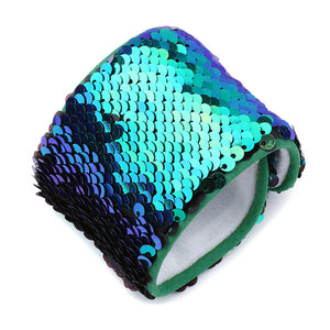 Mermaid Green to Black Flip Sequin Dream Wristband Cuff