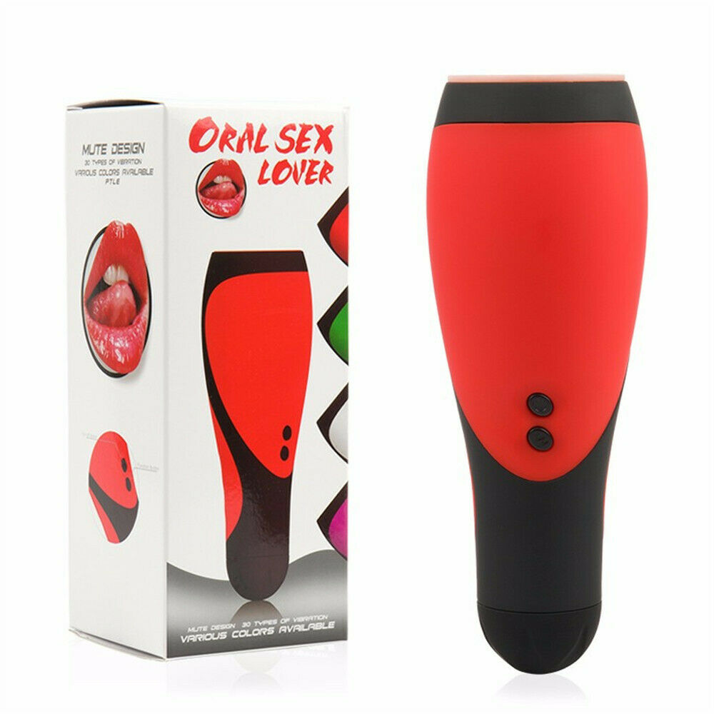 Red and Black Oral Sex Lover Masturbator Sex Toy with Suction – Real World  Products