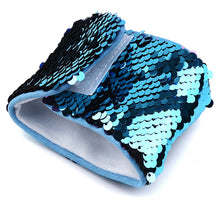 Load image into Gallery viewer, Sea Blue to Purple Flip Sequin Dream Wristband Cuff