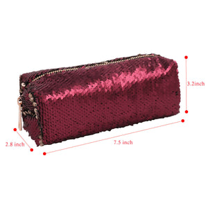 Red to Champagne Flip Sequin Pouch