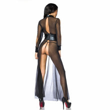 Load image into Gallery viewer, Long Black Sheer Slave and Dominatrix Dress