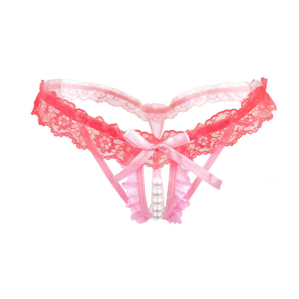 Pink and Hot Pink Pearl Lace Thong