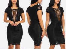 Load image into Gallery viewer, Black Lace Cocktail Dress