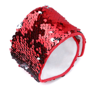 Red to Silver Flip Sequin Dream Wristband Cuff